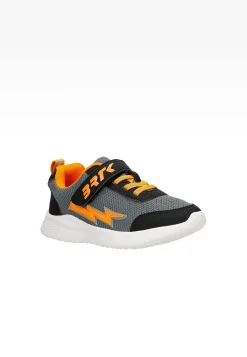 Czarno-szare sneakersy z pomarańczową błyskawicą BARTEK 87006-10
