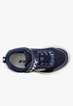 Granatowe brokatowe sneakersy ze srebrną aplikacją skrzydła BARTEK 87004-16