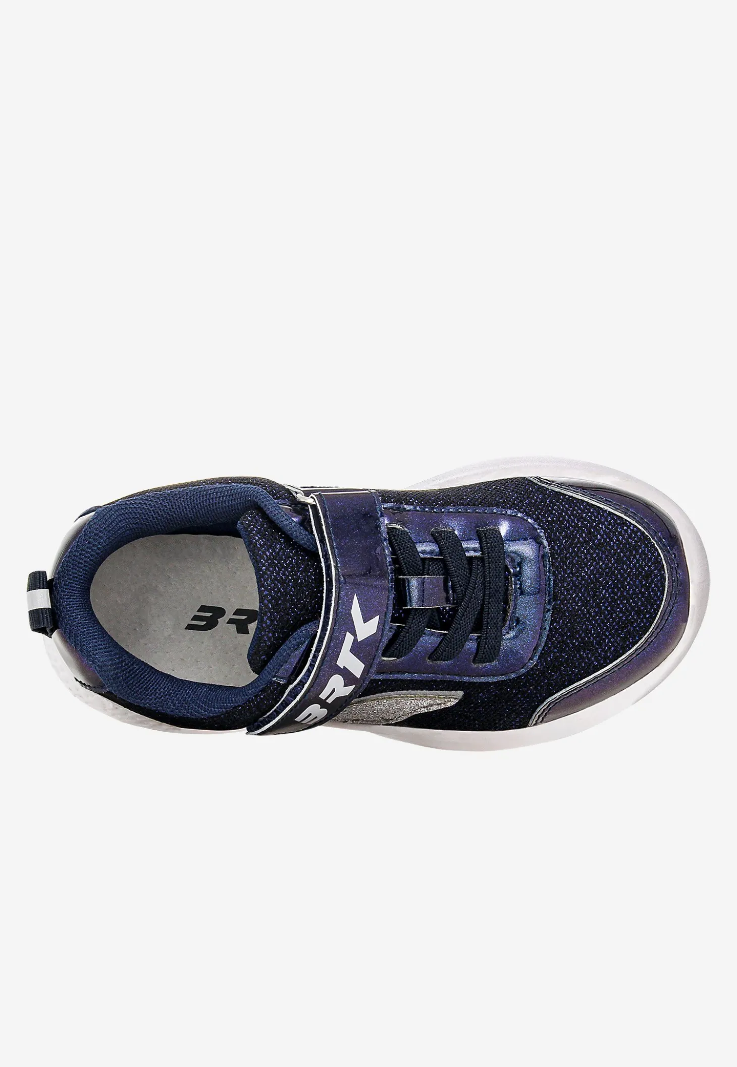 Granatowe brokatowe sneakersy ze srebrną aplikacją skrzydła BARTEK 87004-16