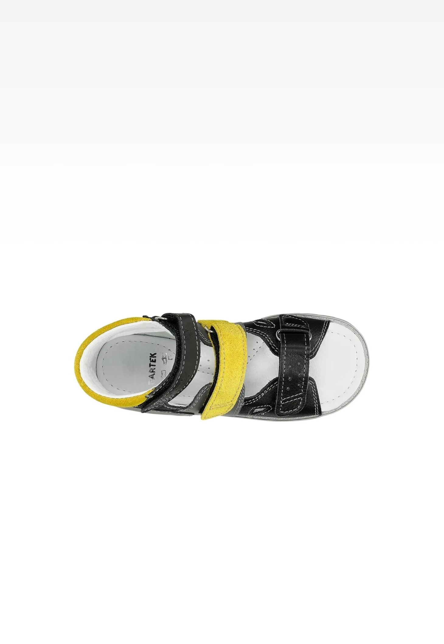 Popielato-żółte sandały zabudowane dla chłopca BARTEK 86804-027