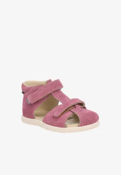 Różowe sandały dziecięce skórzane na rzepy BARTEK 11042305