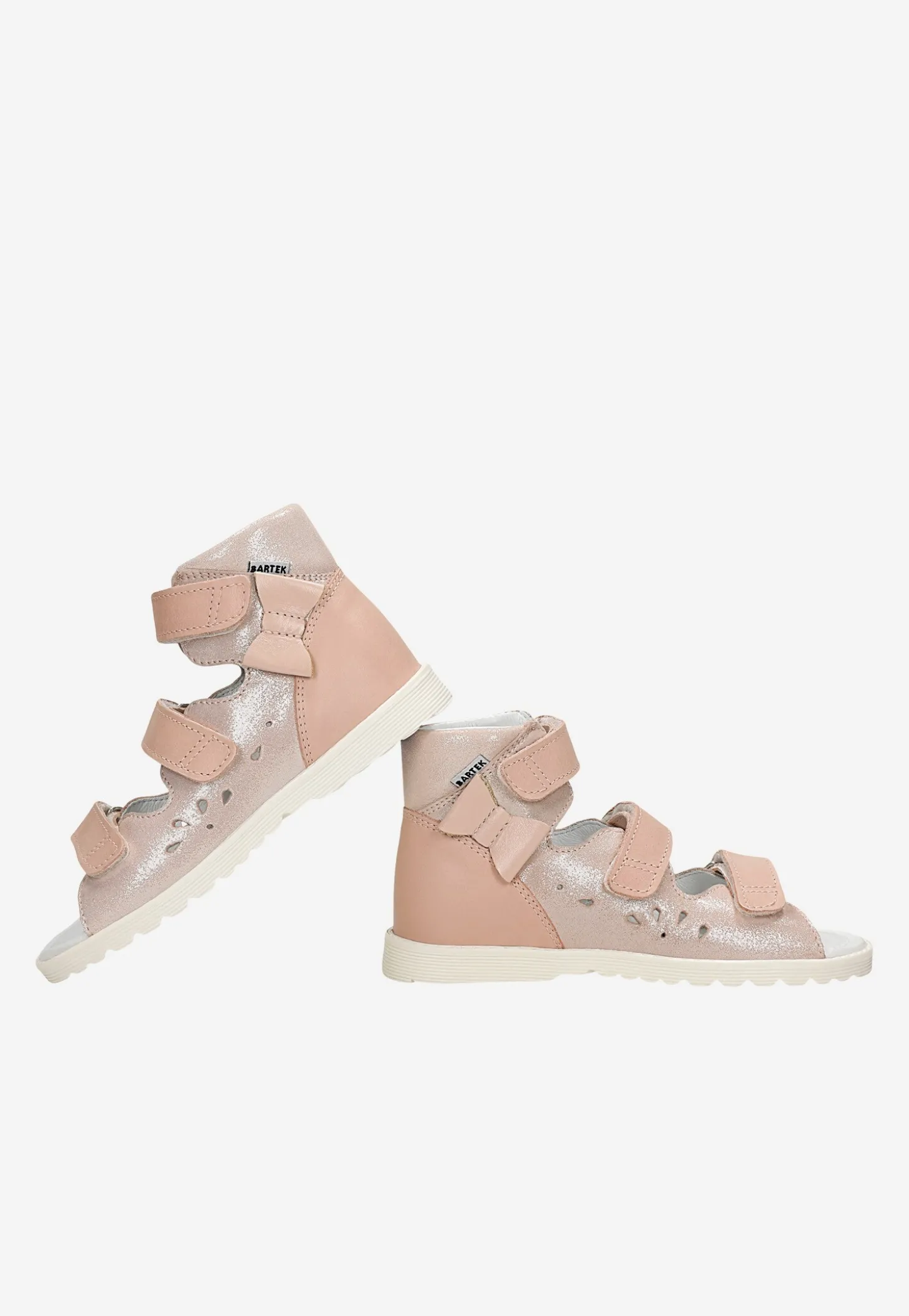 Sandały zabudowane ze skóry naturalnej dla dziewczynki BARTEK 86803-029