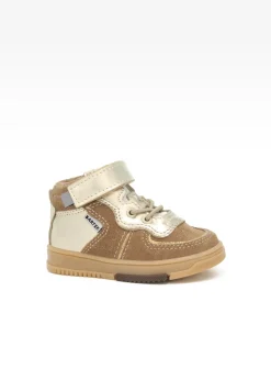 Sneakers BARTEK 11583008, dla dziewcząt, beżowo-złoty