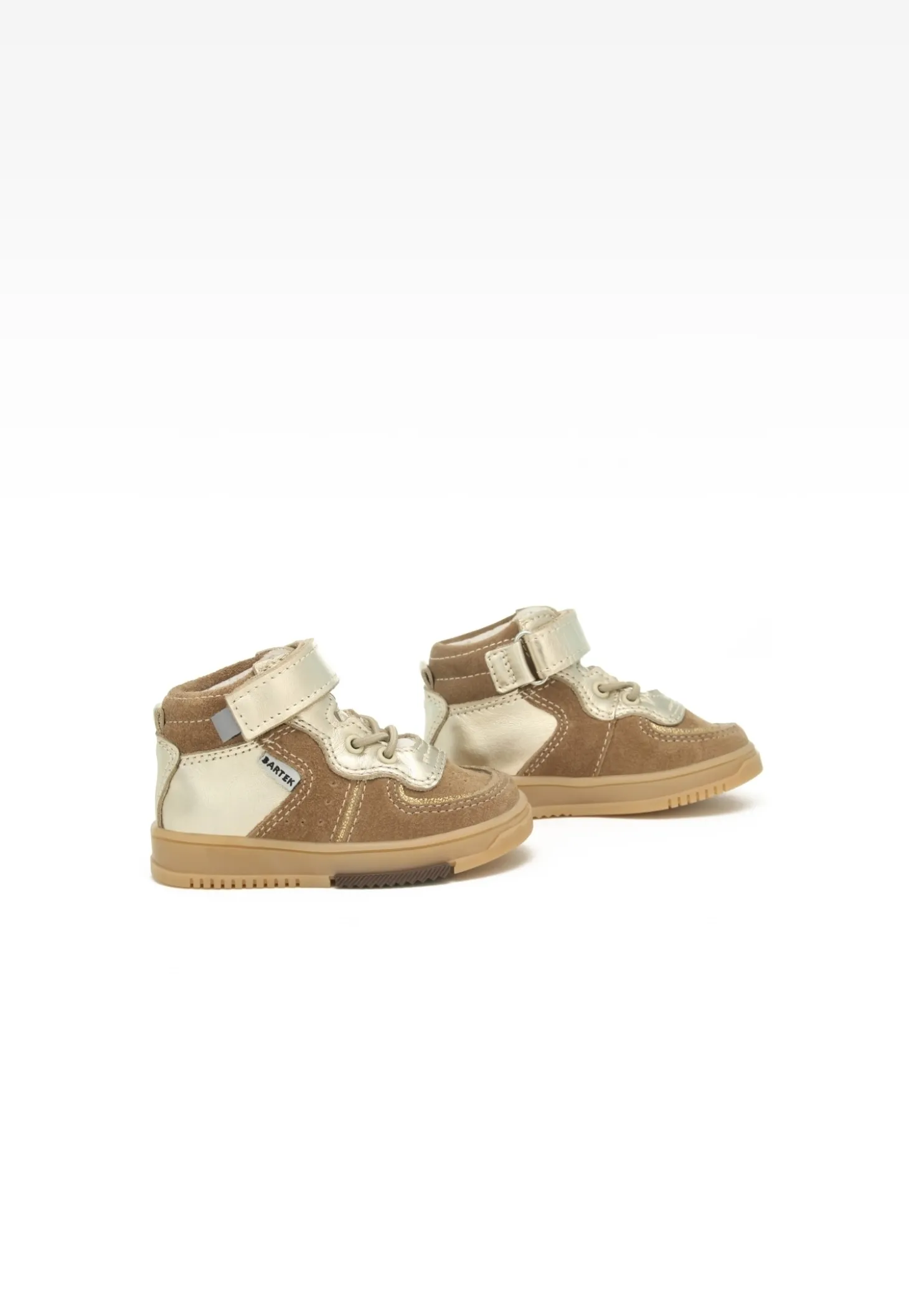 Sneakers BARTEK 11583008, dla dziewcząt, beżowo-złoty