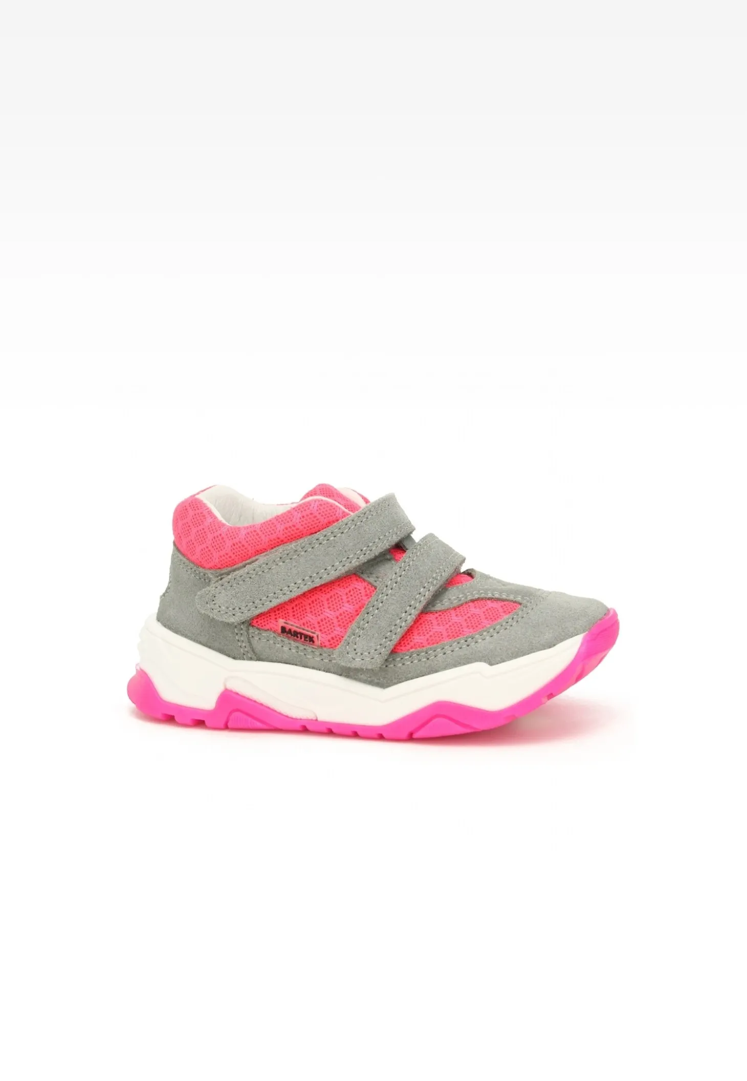 Sneakers BARTEK 11131011, dla dziewcząt, szaro-różowy