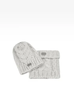 Zimowy zestaw BARTEK z wełny merino 85604-80, czapka + komin