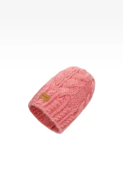 Zimowy zestaw dziewczęcy BARTEK z wełny merino 85604-85, różowa czapka + komin